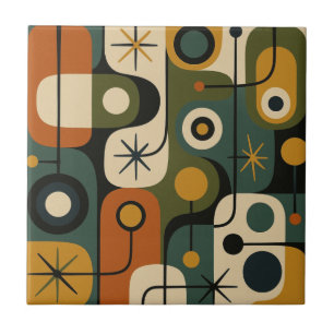 Mid Century Modern Starburst Pattern Tile