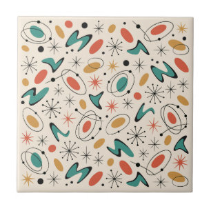 Mid Century Modern Starburst Pattern Tile