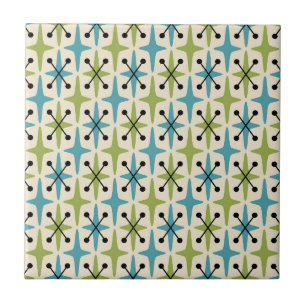 Mid Century Modern Starburst Pattern Tile