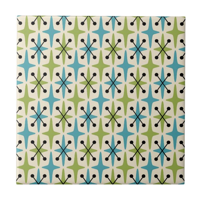 Mid Century Modern Starburst Pattern Tile (Front)