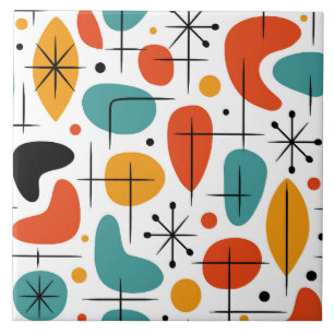 Mid Century Modern Starburst Pattern Tile