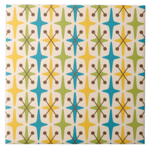 Mid Century Modern Starburst Pattern Tile