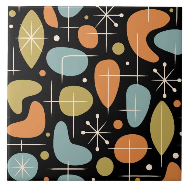 Mid Century Modern Starburst Pattern Tile (Front)