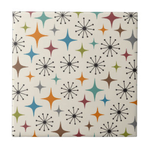 Mid Century Modern Starburst Pattern Tile