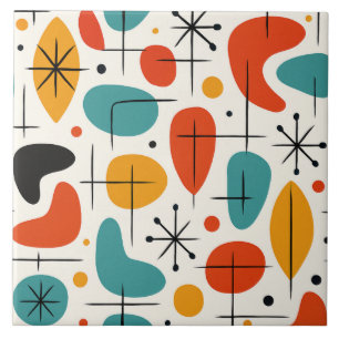 Mid Century Modern Starburst Pattern Tile