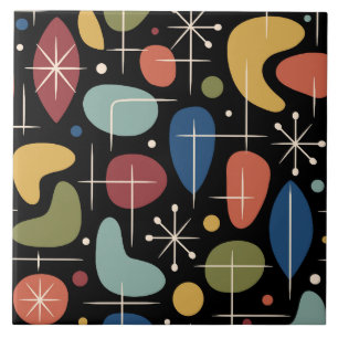 Mid Century Modern Starburst Pattern Tile