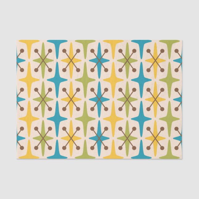 Mid Century Modern Starburst Pattern Tissue Paper (Front)