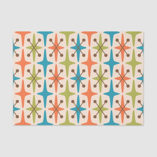 Mid Century Modern Starburst Pattern Tissue Paper (Front)