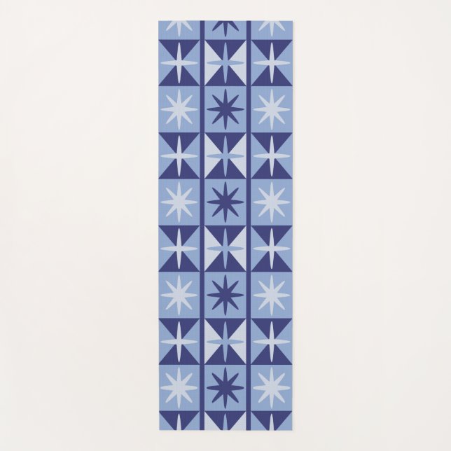 Mid Century Modern Starburst Pattern Yoga Mat (Front)