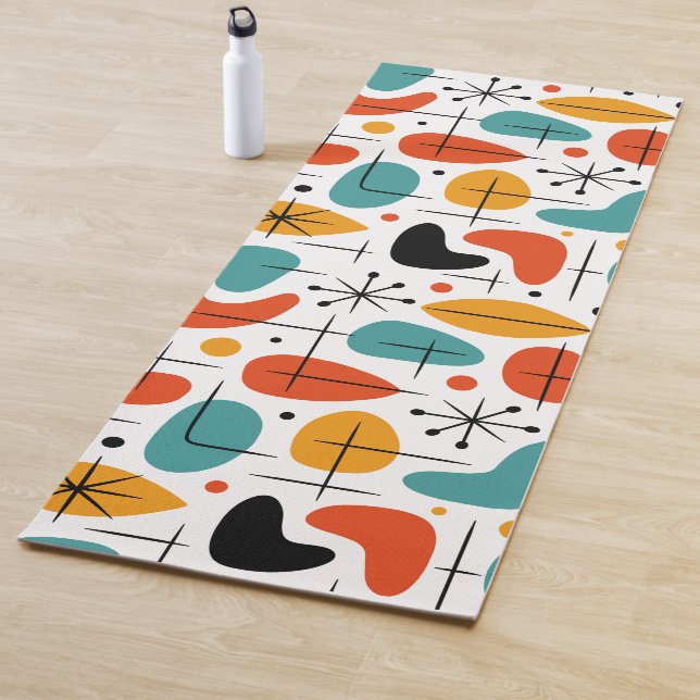 Mid Century Modern Starburst Pattern Yoga Mat (In Situ)