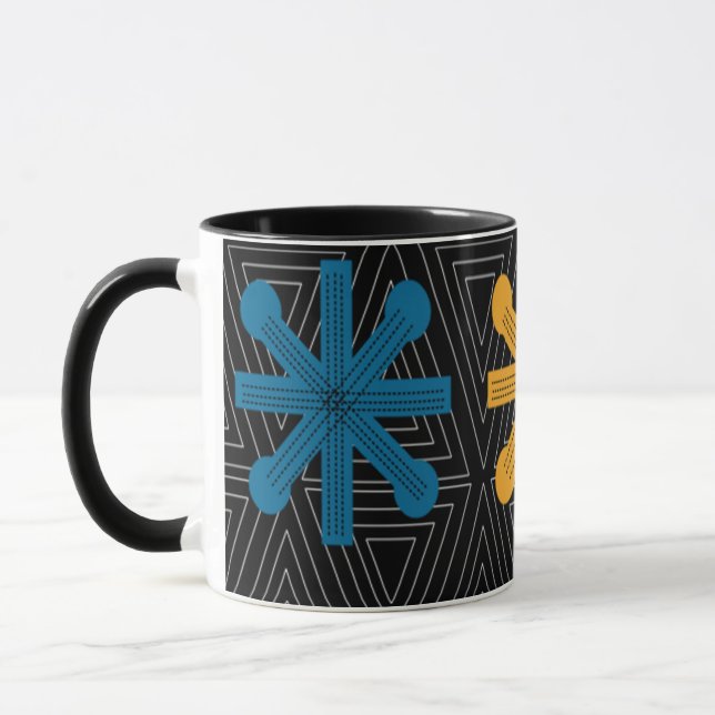 Mid-Century Modern Starburst Quilt Mug (Left)