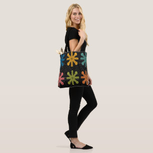 Mid-Century Modern Starburst Quilt Tote Bag