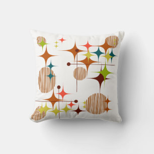 Mid Century Modern Starbursts and Globes Cushion