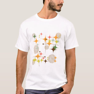 Mid Century Modern Starbursts and Globes T-Shirt