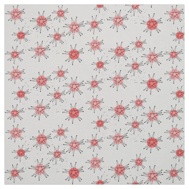 Mid-Century Modern Starbursts Fabric (Swatch)