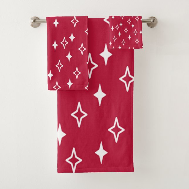 Mid-Century Modern Stars  Bath Towel Set (Insitu)