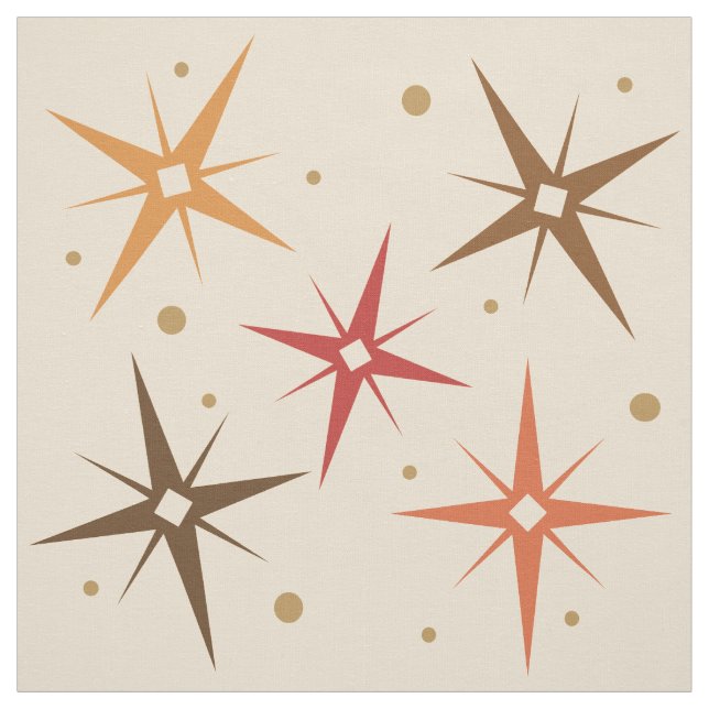 Mid Century Modern Stars Sky Fabric (Swatch)