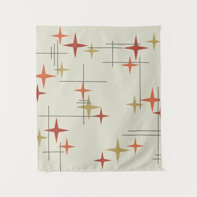 Mid Century Modern Stars Tapestry (Front)
