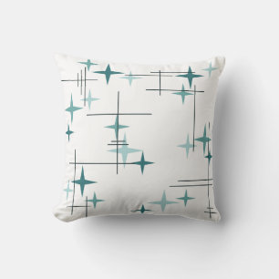 Mid Century Modern Stars (Teal) Cushion