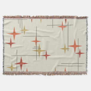 Mid Century Modern Stars Throw Blanket