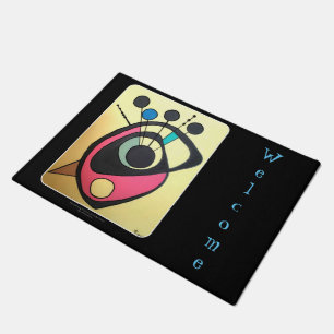 'Mid Century Modern Still Life Yellow' on a Doormat