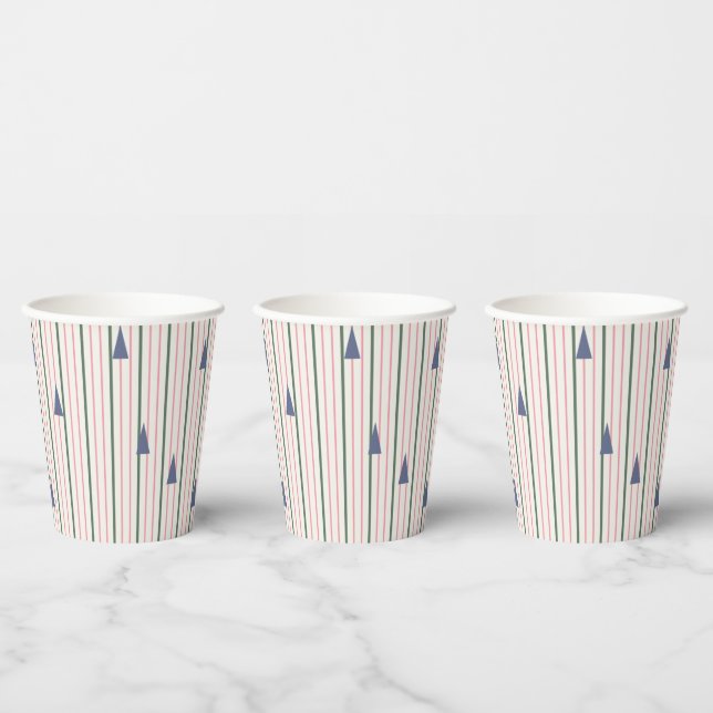 Mid-century Modern Stripe Paper Cups (Multi)