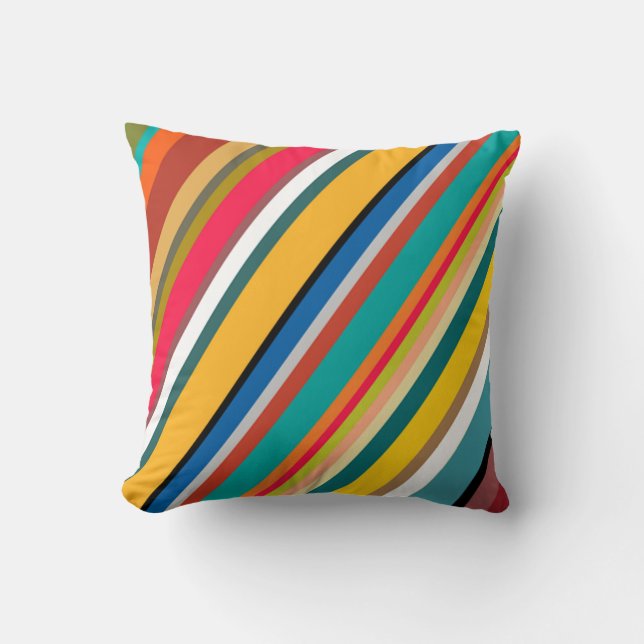Mid-Century Modern Stripes  Cushion (Front)