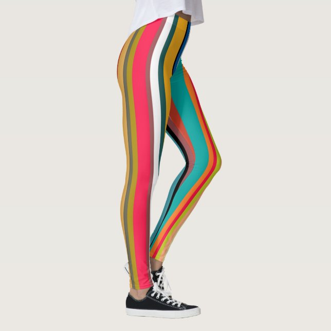 Mid-Century Modern Stripes  Leggings (Right)