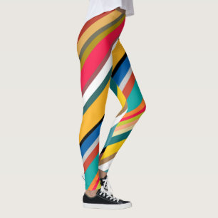 Mid-Century Modern Stripes  Leggings