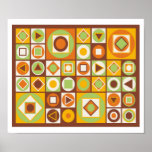 Mid-Century Modern Style 11 Poster<br><div class="desc">Mid-Century modern design by Rockett Graphics using classic 70s colours</div>