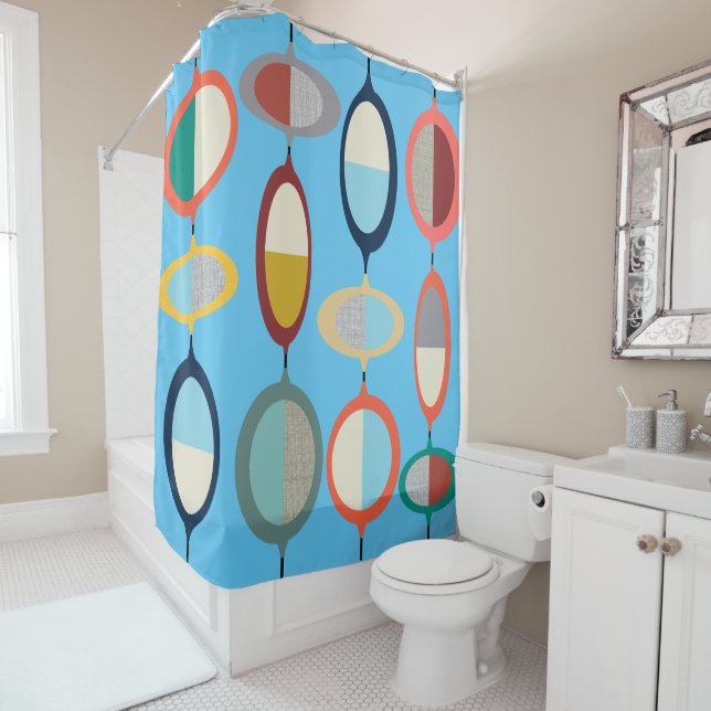 Mid-Century Modern Style 32 Shower Curtain (In Situ)