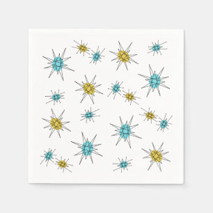 Mid Century Modern style, Atomic Starburst Napkin