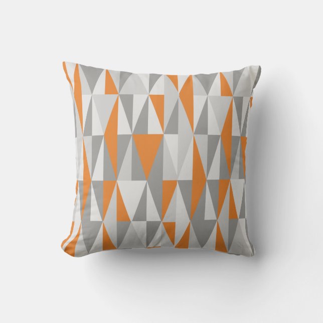 Mid-century Modern Style Diamonds, Orange Cushion (Front)