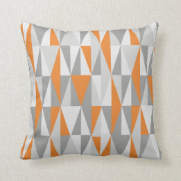 Mid-century Modern Style Diamonds, Orange Cushion
