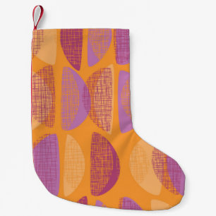 Mid century modern style illustration pattern small christmas stocking