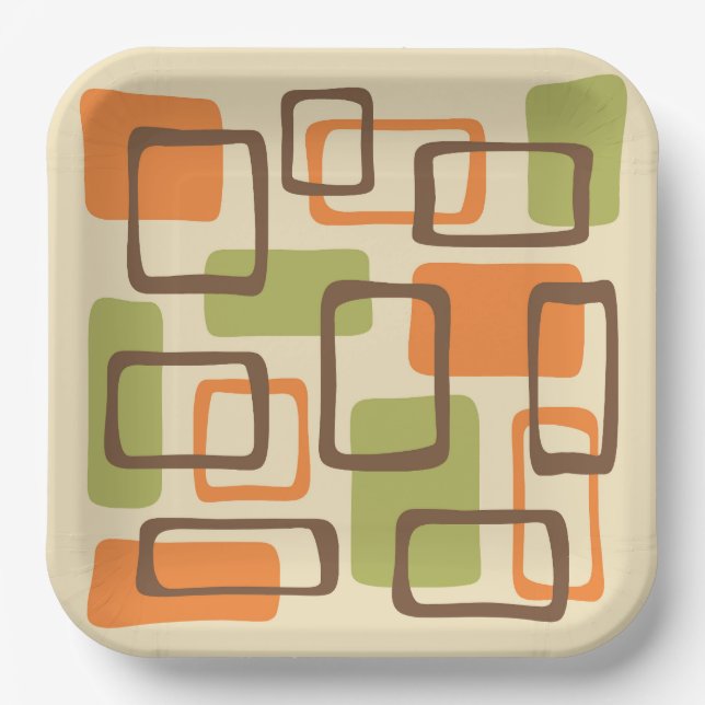 Mid Century Modern Style Paper Plate (Front)