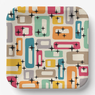 Mid Century Modern Style Paper Plate