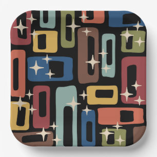 Mid Century Modern Style Paper Plate