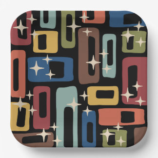 Mid Century Modern Style Paper Plate