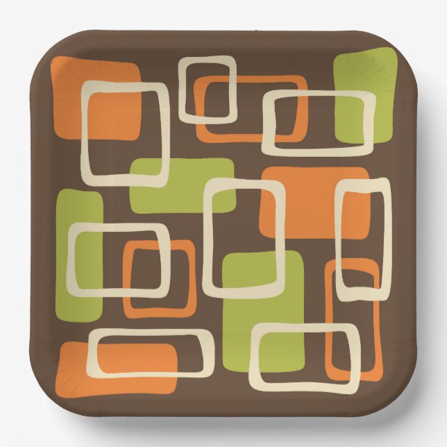 Mid Century Modern Style Paper Plate (Front)