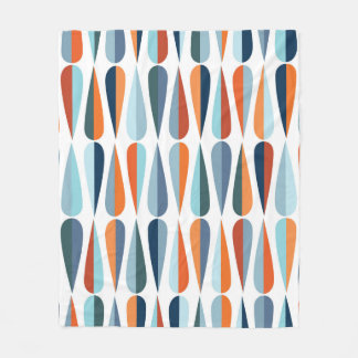 Mid century modern style retro seamless pattern wi fleece blanket