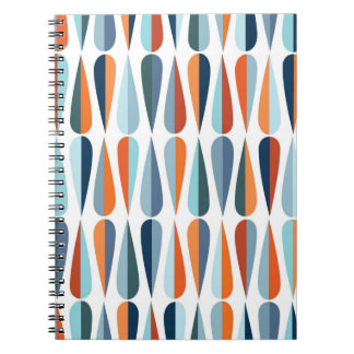 Mid century modern style retro seamless pattern wi notebook