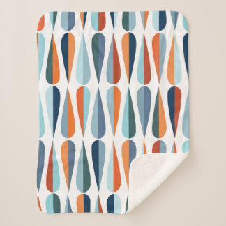 Mid century modern style retro seamless pattern wi sherpa blanket