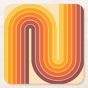 Mid Century Modern Style Square Paper Coaster