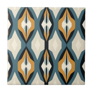 Mid-Century Modern Stylised Geometric Pattern Tile