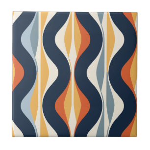 Mid-Century Modern Stylised Geometric Pattern Tile