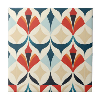 Mid-Century Modern Stylised Geometric Pattern Tile