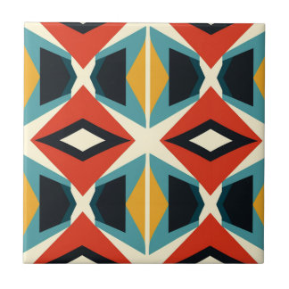 Mid-Century Modern Stylised Geometric Pattern Tile