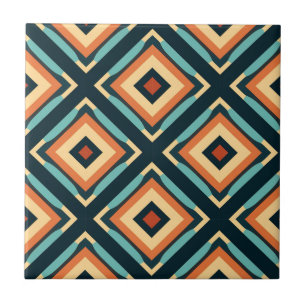 Mid-Century Modern Stylised Geometric Pattern Tile
