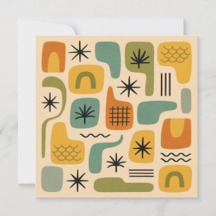 Mid Century Modern Summer Starburst Magic Pattern Thank You Card